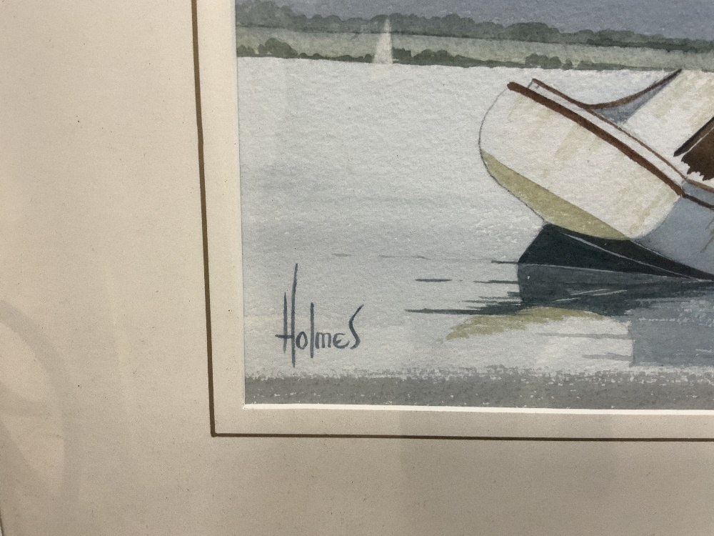 A PAIR OF DAVID HOLMES WATERCOLOURS OF OLD BOSHAM, SIGNED 54 X 36CMS - Image 6 of 9