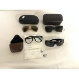 FOUR PAIRS OF SUNGLASSES, PERSOL, RAYBAN AND TWO OTHERS