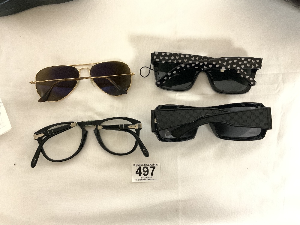 FOUR PAIRS OF SUNGLASSES, PERSOL, RAYBAN AND TWO OTHERS - Image 8 of 9