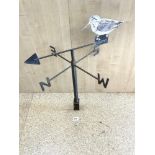 A METAL BIRD (WOODCOCK) MOUNTED WEATHER VANE