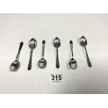 A SET OF SIX HALLMARKED SILVER COFFEE SPOONS SHEFFIELD 1924, MAKER - MAPPIN AND WEBB, 73 GRAMS