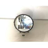 A SILVER-PLATED FLUTED BEVELLED DRESSING TABLE MIRROR, 20CMS