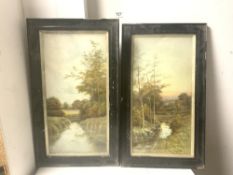 A PAIR OF PRINTS RIVER SCENES BY GEORGE OYSTON