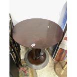 ART DECO CIRCULAR CENTRE TABLE WITH TULIP SHAPE SUPPORTS ON METAL BASE, 65 X 70CMS BY WILLIAM