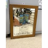 A REPRODUCTION FAIRY SOAP ADVERTISING MIRROR, 42 X 55CMS