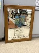 A REPRODUCTION FAIRY SOAP ADVERTISING MIRROR, 42 X 55CMS