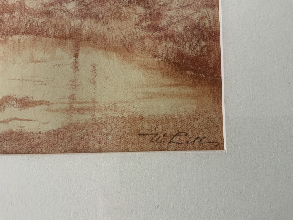 A WATERCOLOUR RIVER LANDSCAPE SIGNED W LILL, 34 X 40CMS AND FOUR OTHERS BY THE SAME ARTIST - Image 5 of 14