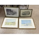 FOUR BRIGHTON RELATED PRINTS 'THE BEACH', 'JACK AND JILL WINDMILLS', 'KINGS ROAD', AND 'VIADUCT'
