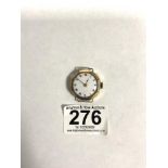A LADIES VINTAGE 9CT GOLD WRISTWATCH WITH ENAMEL DIAL A/F