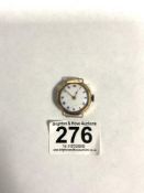 A LADIES VINTAGE 9CT GOLD WRISTWATCH WITH ENAMEL DIAL A/F