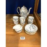 A FOURTEEN PIECE ADDERLEY CHINESE BLOSSOM COFFEE SET (SOME FAULTS)