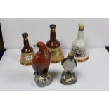 A BESWICK LIQUOR BOTTLE GOLDEN EAGLE DECANTER MODELLED BY J. G TONGUE 1969, ANOTHER OF OSPREY