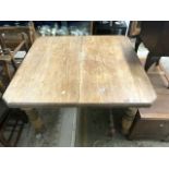 A LATE VICTORIAN EXTENDING DINING TABLE WITH CANTED CORNERS, 104 X 70CMS