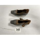 A PAIR OF ANTIQUE DUTCH LEATHER CHILDS CLOG SHOES