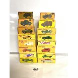 SIXTEEN BOXED DINKY TOYS, INCLUDING SCOUT CAR, JAGUAR XK120 COUPE, STREAMLINED FIRE ENGINE ETC