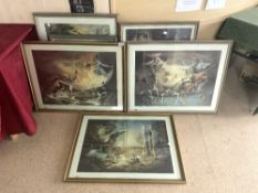 EIGHT FANTASY THEMED PRINTS INCLUDING A PAIR BY DANIEL SAMUELS, 70 X 50CMS