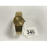 A GENTS JW BENSON GOLD PLATED QUARTZ DRESS WATCH WITH DATE DISPLAY WORKING AND KEEPING TIME