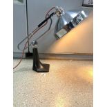 A VINTAGE CHROME 1940S ADJUSTABLE LAMP WITH IRON BASE DUO'RAY RE-WIRED AND TESTED, 80CMS FULLY