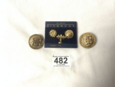VINTAGE GIVENCHY PARIS PARFUMS CLIP ON EARRINGS WITH THREE GIVENCHY TIE PINS