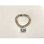 A HALLMARKED 375 GOLD CURB LINK BRACELET 16.1 GRAMS