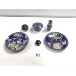 A PAIR OF 20TH CENTURY ORIENTAL CLOISONNE PLATTS WITH BIRD DECORATION, 18CMS, AND A SMALL