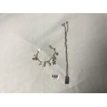 HALLMARKED SILVER INGOT ON SILVER CHAIN WITH A SILVER CHARM BRACELET