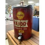 VINTAGE SHELL X -100 MOTOR OIL DRUM, 43CMS