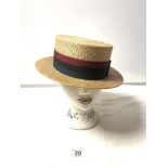 A STRAW BOATER HAT
