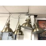 FOUR BRONZE COLOURED MODERN INDUSTRIAL STYLE LAMPS