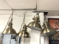 FOUR BRONZE COLOURED MODERN INDUSTRIAL STYLE LAMPS