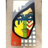 A CASSETTE LORD POP ART PORTRAIT ON PANEL SIGNED BY NORMAN COOK (FATBOY SLIM), 60 X 120CMS