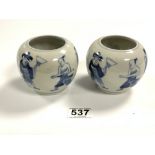 A PAIR OF 19TH CENTURY CHINESE BLUE AND WHITE PORCELAIN JARS WITH FOUR CHARACTER MARKS UNDER GLAZE