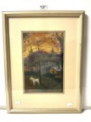 A FRAMED OIL AND PASTEL TITLE COLEMANS HATCH, ARTIST - SMOKEY PARSONS