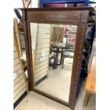 A ROSEWOOD AND PARQUETRY INLAID OVERMANTLE MIRROR, 90 X 143CMS