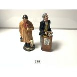 TWO ROYAL DOULTON FIGURES 'THE AUCTIONEER' HN2988 (REPAIR TO HAND), AND 'THE SHEPHERD' HN1975