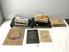 TWO LAMINATED ALBUMS OF CIGARETTE CARDS AND APPROX TWENTY PAPER ALBUMS OF CIGARETTE CARDS ETC