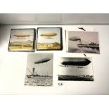 A QUANTITY OF OLD PHOTOS OF AIR SHIPS AND A QUANTITY OF COLOUR PHOTO'S OF AIRSHIPS