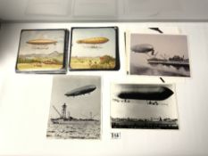 A QUANTITY OF OLD PHOTOS OF AIR SHIPS AND A QUANTITY OF COLOUR PHOTO'S OF AIRSHIPS