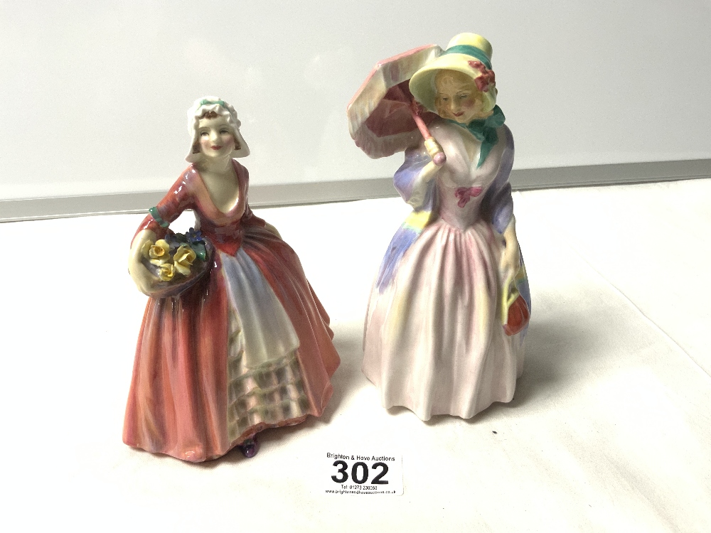 TWO ROYAL DOULTON FIGURES 'JANET' HN1537 AND 'MISS DEMURE' HN1402