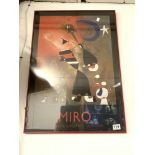 A FRAMED 'MIRO' POSTER THE TATE GALLERY LONDON, 50 X 72CMS