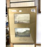 TWO WATERCOLOUR SKETCHES BY JOSEPH M. GANDY R. A. GOLD MEDALIST 1790 1771-1848 WITHIN ONE FRAME