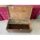 A LATE 19TH CENTURY CAMPHORWOOD TOOL BOX