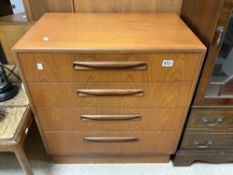 A G-PLAN CHEST OF FOUR DRAWERS, 72 X 44 X 76CMS