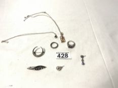MIXED VINTAGE COLLECTION OF 925 STAMPED COSTUME JEWELLERY SOME HALLMARKED