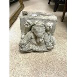 EARLY STONE STATUE OF GANESH, 31 X 27 X 28CMS