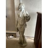 A 20TH CENTURY STONE GARDEN STATUE OF AQUALIVIA (PURITY MAIDEN), 130CMS