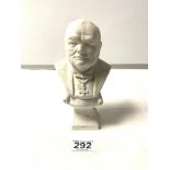 A SMALL PLASTER BUST OF WINSTON CHURCHILL, 18CMS