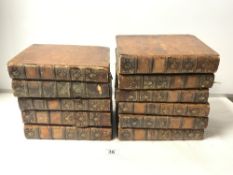 TEN LEATHER BOUND FRENCH VOLS OF - L'HISTOIRE D'ANGLETERRE, DATE 1749