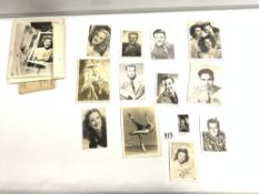 A QUANTITY OF PHOTOGRAPHS OF FILM STARS, SOME SIGNED AND SOME FACSIMILE