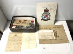A QUANTITY OF MILITARY AND OTHER EPHEMERA INCLUDING A HOUSE OF COMMONS SIGNED LETTER 1938 -